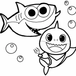 Baby Shark para imprimir e colorir