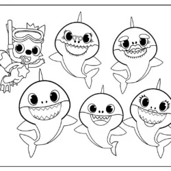 Baby Shark para imprimir e colorir