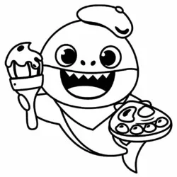 Baby Shark para imprimir e colorir