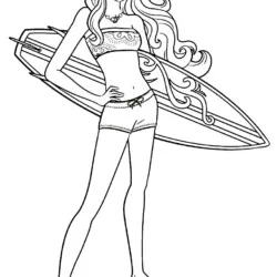 Barbie para imprimir e colorir