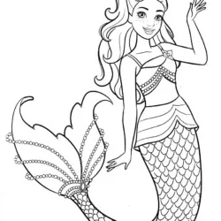 Sereia para imprimir e colorir