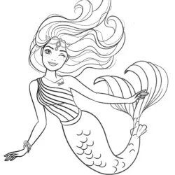 Sereia para imprimir e colorir