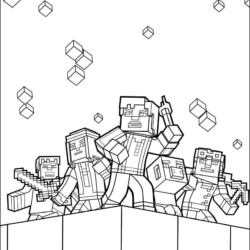 Desenho de unicórnio do minecraft para colorir