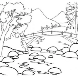Paisagens para imprimir e colorir