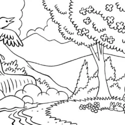 Paisagens para imprimir e colorir
