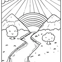Paisagens para imprimir e colorir