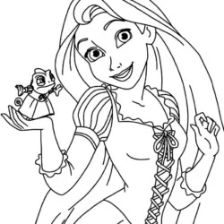 Rapunzel para imprimir e colorir