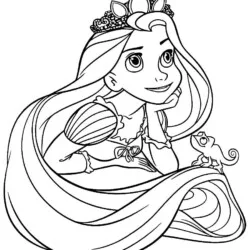 Rapunzel para imprimir e colorir