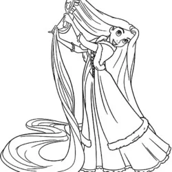 Rapunzel para imprimir e colorir