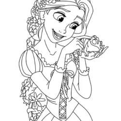 Rapunzel para imprimir e colorir