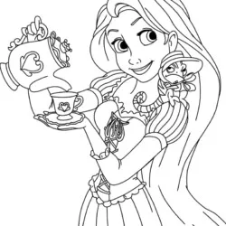 Rapunzel para imprimir e colorir