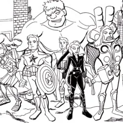 Vingadores para imprimir e colorir