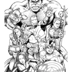 Vingadores para imprimir e colorir