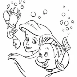 Ariel para imprimir e colorir