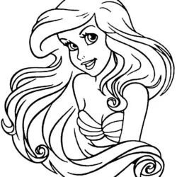 Ariel para imprimir e colorir