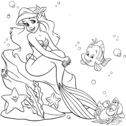 Desenhos da Ariel para Imprimir e Colorir