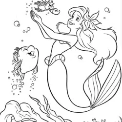 Ariel para imprimir e colorir