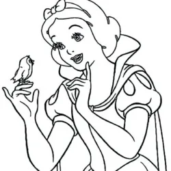 Branca de Neve para imprimir e colorir