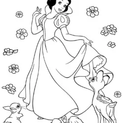 Branca de Neve para imprimir e colorir