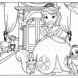 Princesa Sofia para imprimir e colorir