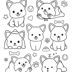 Cachorros para imprimir e colorir