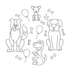 Cachorros para imprimir e colorir