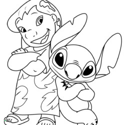 Desenhos de colorir-Stitch e Lilo