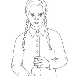 Wandinha para imprimir e colorir