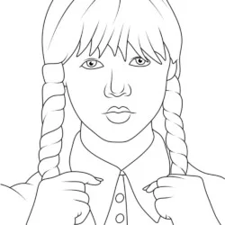 Wandinha para imprimir e colorir
