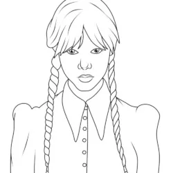 Wandinha para imprimir e colorir