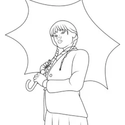 Wandinha para imprimir e colorir