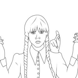 Wandinha para imprimir e colorir