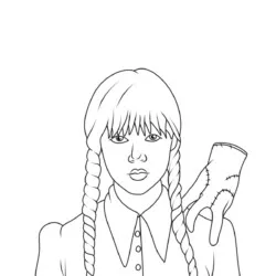 Wandinha para imprimir e colorir