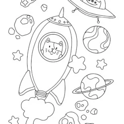 Astronautas para imprimir e colorir