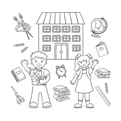 Escola para imprimir e colorir