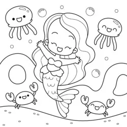 Sereia para imprimir e colorir