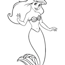 Ariel para imprimir e colorir