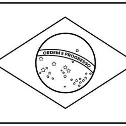 Bandeira do Brasil para imprimir e colorir