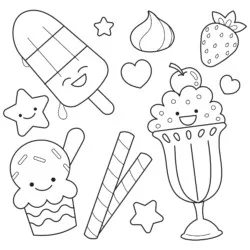 Kawaii para imprimir e colorir