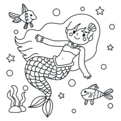Sereia para imprimir e colorir