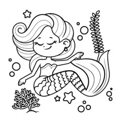 Sereia para imprimir e colorir