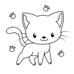 Desenhos Online para colorir e imprimir!: Desenho de gatos fofos para  pintar e colorir