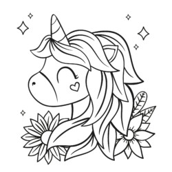 Desenhos de Unicórnio Kawaii 17 para Colorir e Imprimir 