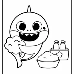 Baby Shark para imprimir e colorir