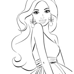 Desenho de Rosto de Barbie para colorir