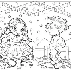 Festa Junina para imprimir e colorir