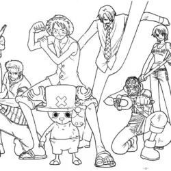One Piece para imprimir e colorir