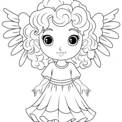 Anjo para imprimir e colorir