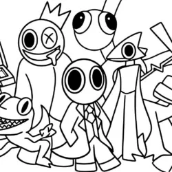 Rainbow Friends para imprimir e colorir