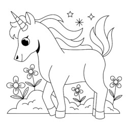 Desenho de kitty unicorn para colorir